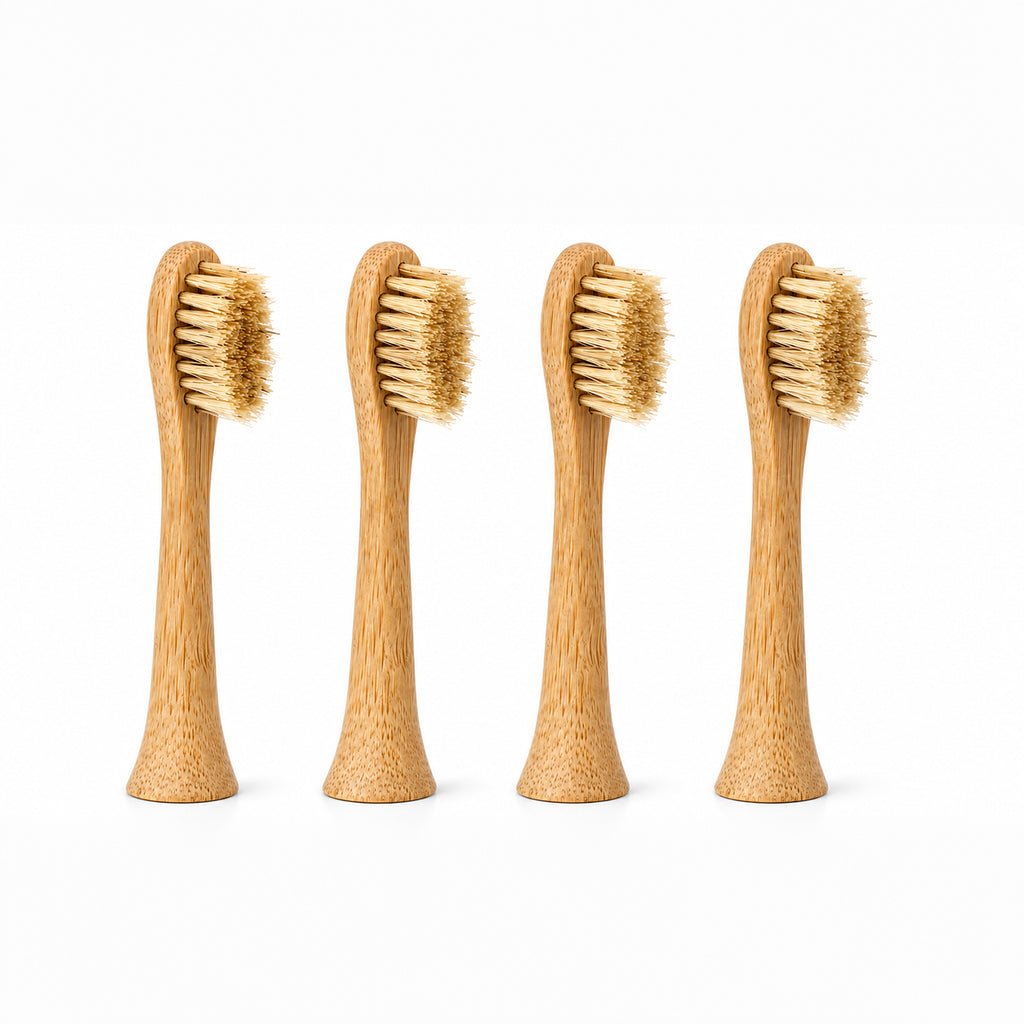 Boar Hair Bristle & Bamboo Replacement Toothbrush Heads (SONICARE COMPATIBLE) 4 pack