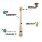 Kids Bamboo Toothbrush with Natural Boar Hair Bristles | Toxin Rebellion