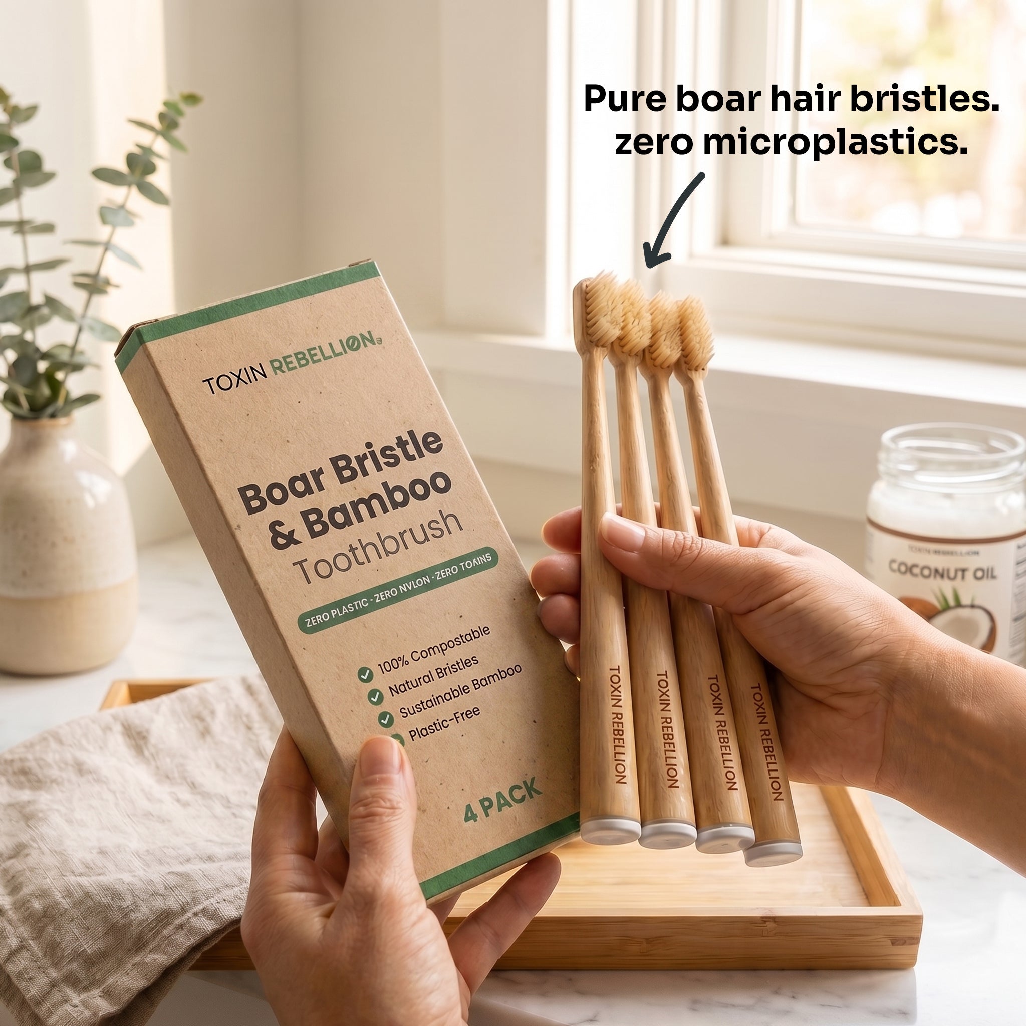 Boar Bristle Bamboo Toothbrush