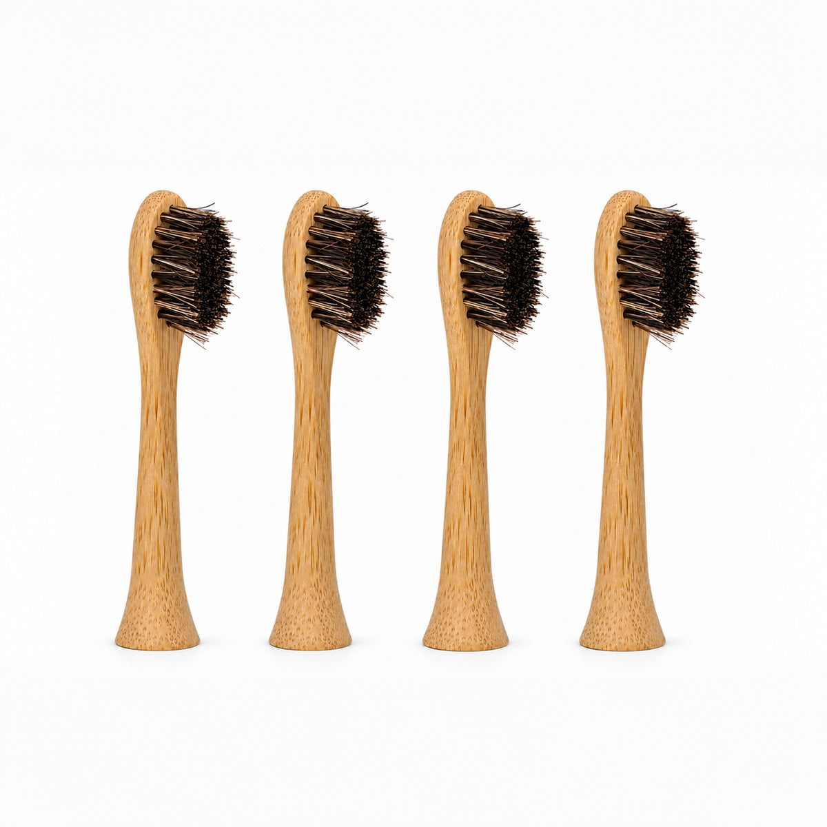Horse Hair Bristle & Bamboo Replacement Toothbrush Heads (SONICARE COMPATIBLE) 4 pack