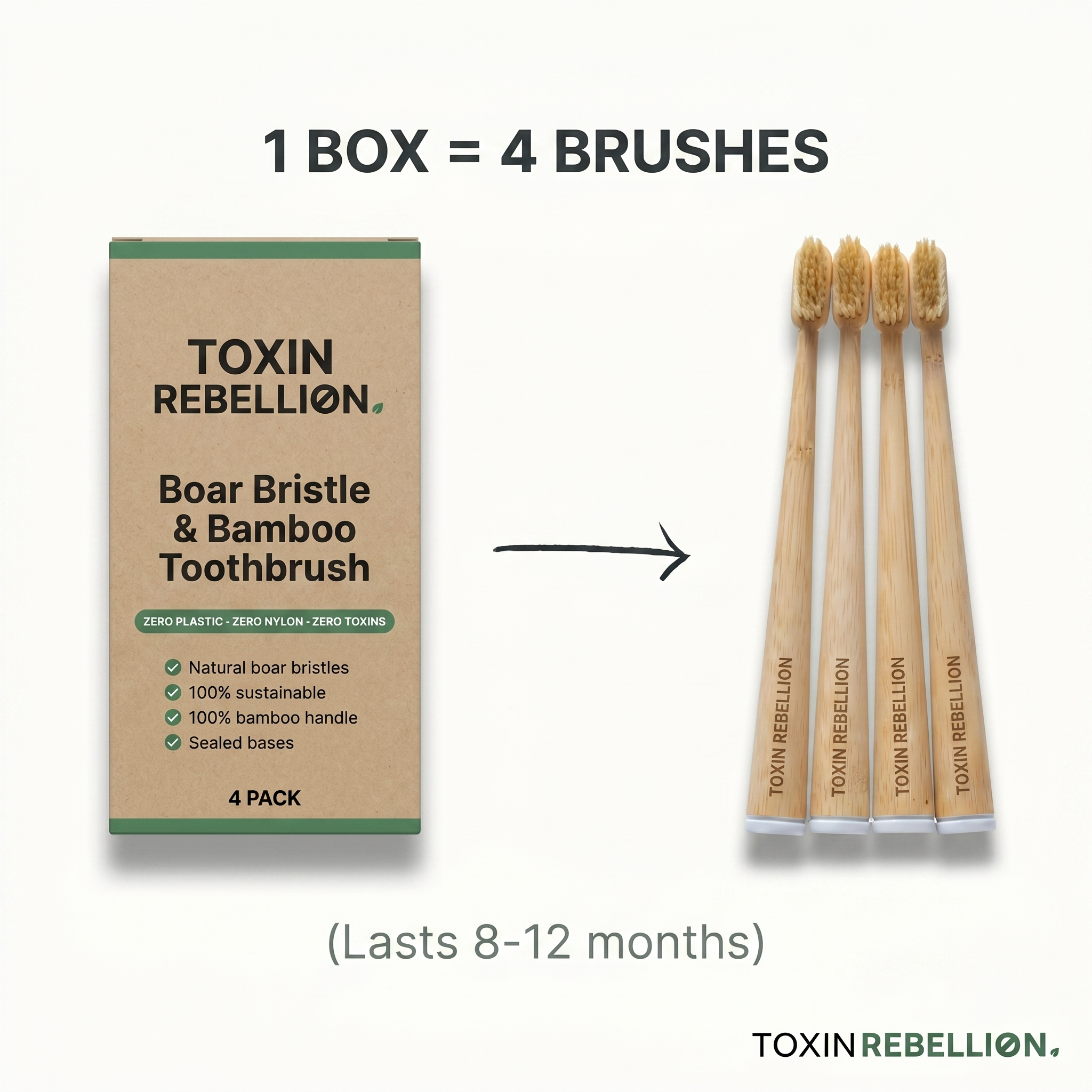 Boar Bristle Bamboo Toothbrush
